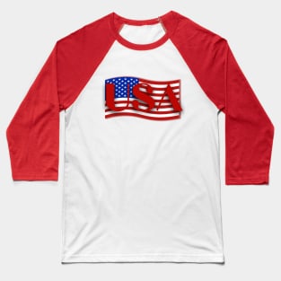 USA Red Flag Baseball T-Shirt